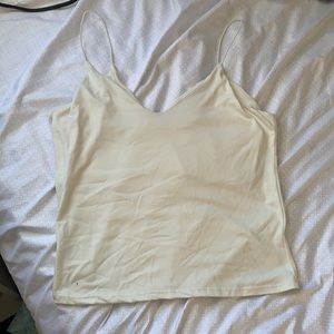 V cut white tank top!
